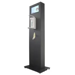 eizenhöfer Info- und Desinfektionssäule, mit Monitor Inkl. 1 Liter - Euroflasche, mit langem Hebel