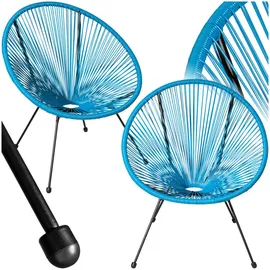Tectake 2er Set Gartenstuhl 70,5 x 69 x 78 cm blau