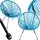 Tectake 2er Set Gartenstuhl 70,5 x 69 x 78 cm blau