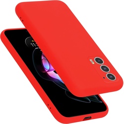 Cadorabo TPU Liquid Silicone Case Hülle für Motorola EDGE 20 (Motorola Edge 20), Smartphone Hülle, Rot