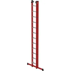 Sprossen-Schiebeleiter 2-teilig GFK/Alu mit Traverse 2x12 Sprossen