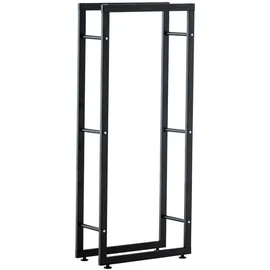TPFLiving Kaminholzständer Kerry-II Metall 25 x 80 x 150 cm Schwarz