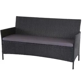 Mendler 3-2-1-1 Poly-Rattan Garten-Garnitur Halden, Lounge-Set Sitzgruppe Sofa ~ anthrazit, Kissen anthrazit