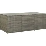 KOIECETA Gartenbox Auflagenbox Kissenbox Kiste Gartentruhe Truhe Box Aufbewahrungsbox Auflagenkiste Garten Poly Rattan (180 x 90 x 75 cm, Grau)