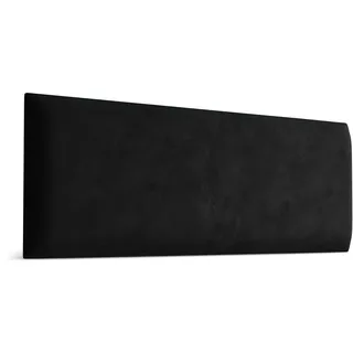 Muralo - Samt Wandkissen Stoff Polster-Paneel für Schlafzimmer Wohnzimmer Bett Wandpolster Bettkopfteil Lendekissen Modern Luxus Gepolstert Magic Velvet (Schwarz, 50 cm x 15 cm)