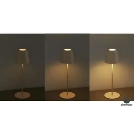 Briloner - LED Tischlampe kabellos mit Touch, dimmbar in Stufen, höhenverstellbar, Nachttischlampe, Leselampe, Campinglampe, Tischleuchte, Akku Lampe, Outdoor Lampe, 36x10,5 cm, Beige