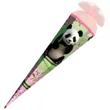 ROTH Schultüte Panda eckig, 850 mm, mit Glitzerborte