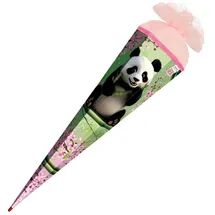 ROTH Schultüte Panda eckig, 850 mm, mit Glitzerborte