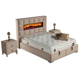 JV Möbel Boxspringbett 147 x 220 cm Beige
