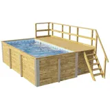 Weka Massivholzpool 595 Gr. 1 490 x 315 x 201 cm inkl. Sandfilteranlage