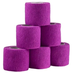 meDDio Bandage 1/3/6 Haftbandagen Größe+Farbe wählbar, 6 Stück 5 cm fuchsia lila
