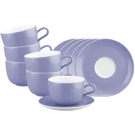 SELTMANN WEIDEN Liberty Pure Colors Milchkaffeetasse mit Untertassen 380 ml 6er Set - Grape Purple
