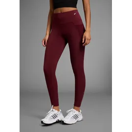 fayn sports Funktionshose "Push-up Lauf-Tights", Damen, Gr. 44, N-Gr, bordeaux, Interlock, Obermaterial: 77% Polyester, 23% Elasthan, unifarben, schmal 7/8-Länge, Hosen Funktionshose, mit Taschen