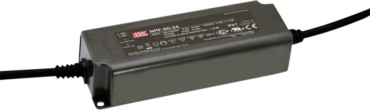 Meanwell Power Supply 60 W/12 V DC MEAN WELL NPF-60-12