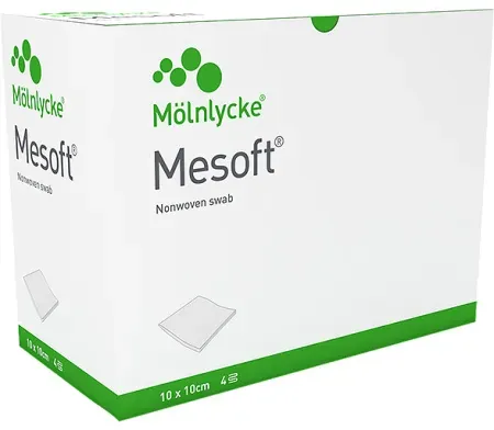 Mölnlycke Mesoft Vliesstoffkompressen 40g Unsteril 10x10cm 100 Stück (156315)