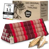 livasia Keilkissen Dreieckskissen 80 cm breit (Classic) - 33x80x30cm -, Kapok, vegan, handgefertigt rot