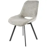 Feeling4Home Stuhl 4er-Set Esszimmerstuhl Tuville - Webstoff, Drehbar, Sand, Drehbar beige