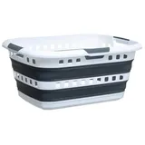 5five simply smart – Faltbarer Wäschekorb 45l Hugger Grau und Weiß – 5five