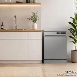 Homex DWFS601449E-S Geschirrspüler (freistehend, 598 mm, Silber)