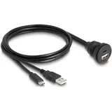 Delock USB 2.0 Kabel USB Typ-A Stecker und USB Type-C Stecker zu USB Typ-A Buchse und USB Type-C Buc 1 m