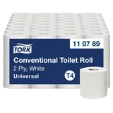 Tork Kleinrollen Toilettenpapier Weiß T4, Universal, 2-lagig, 64 × 250 Blatt, 110789
