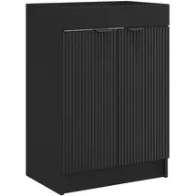 vidaXL Badezimmerschrank 56 x 81 cm Schwarz
