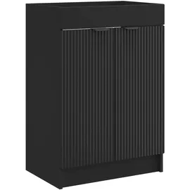 vidaXL Badezimmerschrank 56 x 81 cm Schwarz