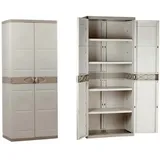 Kunststoffschrank 4 Regale 70x44x176 Cm Beige 9203