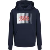 JACK & JONES Jungen Jjecorp Logo Sweat Hood Play Noos Jnr Kapuzenpullover, Navy Blazer, 140 EU