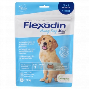 Flexadin Young Dog Maxi Joint Support (60 kauwbrokjes)  3 x 60 tabletten