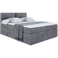Altdecor Boxspringbett Dunkelgrau, Holzwerkstoff, Höhe ca. 20 cm 200x200