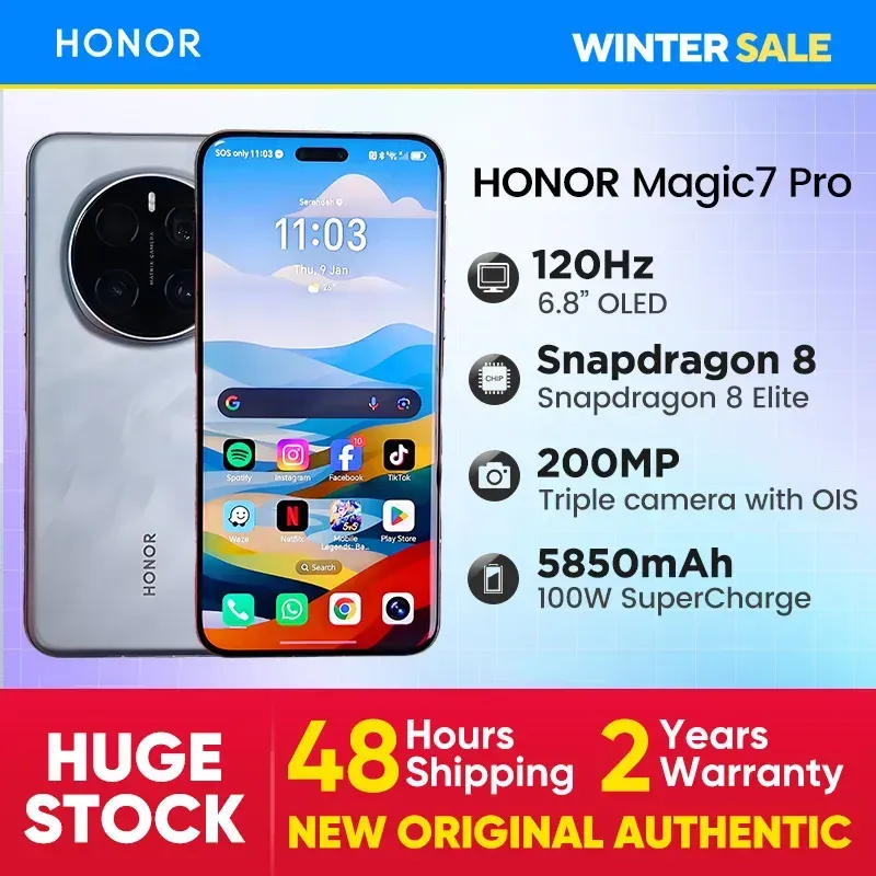 Neues Honor Magic 7 Pro Neues 2024 5G Smartphone Magic7 Pro Snapdragon 8 Elite Android 15 200MP Dreifachkamera Neues Flaggschiff