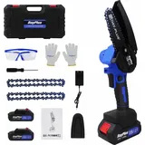 Dayplus - Akku Kettensäge Mini Kettensäge mit Akku Elektro Kettensäge 4 Zoll Handkettensäge Schnurloses mit 2 Batterien & 2 Ketten, Tragbarer