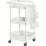 Homcom Rollwagen,, Weiß, Metall, 32x75.6x51.5 cm,