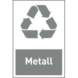 Design-Recyclingschild: Metall, Folie selbstklebend, 150 x 100 mm - 100x150 mm Folie selbstklebend