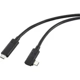 Renkforce Glasfaser USB-C® Kabel USB 3.2 Gen2 USB-C® Stecker einseitig gewinkelt 10.00 m Schwarz RF-5625884