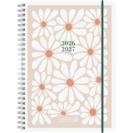 Baier & Schneider Schülerkalender Daisy A5 Weiß 2026/2027