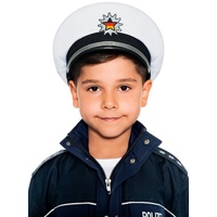 Maskworld Kostüm Polizeihut für Kinder weiß, Originalgetreue deutsche Polizeimütze von MASKWORLD weiß