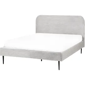 Beliani Polsterbett, Hellgrau, Textil, 140x200 cm, Schlafzimmer, Betten, Polsterbetten