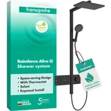 Hansgrohe Raindance Alive Q Duschsystem 210/340 2jet EcoSmart mit ShowerSelect Comfort, 7,6 l/min, Schwarz matt