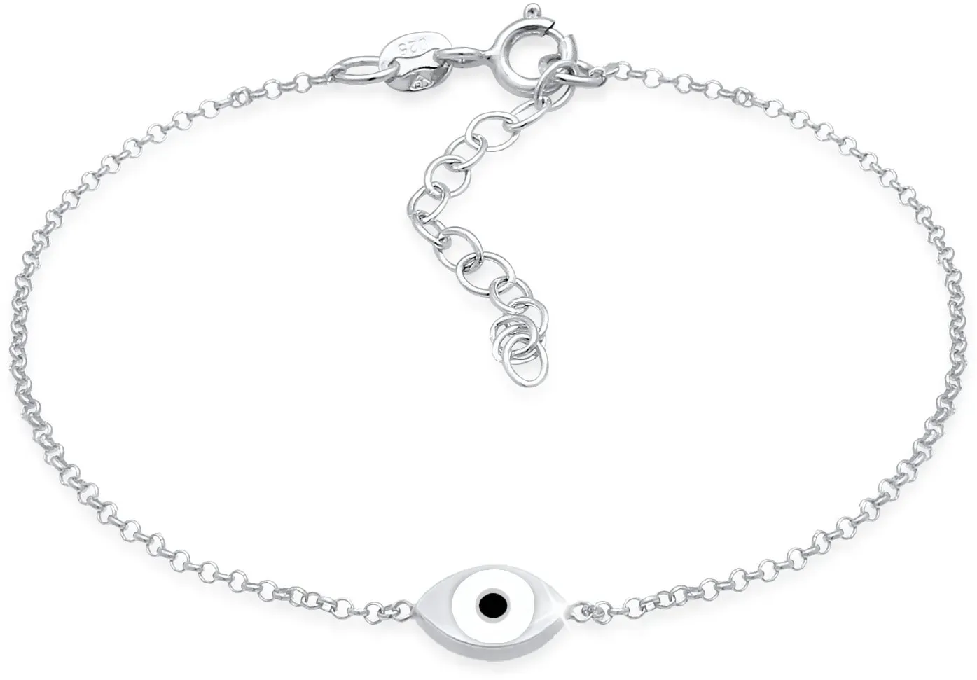 Elli Armkette »Armband Evil Eye Auge Symbol Emaille 925er Silber« Elli Schwarz 160