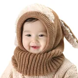 iHomey Kleinkind SchalMütze mit Ohren Baby Jungen Mädchen Wintermütze Schal Set 6-36 Monaten Kinder Strickmütze mit Ohrenwärmer Sturmhaube Winter Mütze Schal Halswärmer Set Beanie Hut Schal Set