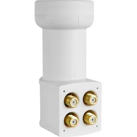 Megasat HD-Profi Quattro-LNB Feedaufnahme: 40mm vergoldete Anschlüsse, Wetterschutz Weiß