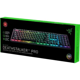 Razer Deathstalker V2 Pro (Purple Switch)- Kabellose Optische Low-Profile-Gaming-Tastatur (Klickende Optische Switches, HyperSpeed Wireless, Bluetooth 5.0) QWERTY US-Layout | Weiß