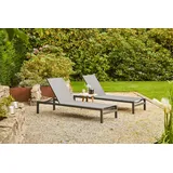 SIENA GARDEN Rimini Liegen-Set, anthrazit matt, Alu/Ranotex, 200x65,5x120,5 cm, 2-teilig, kombinierbar