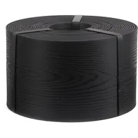 PULLMER Rasenkante Kunststoff, Rasentrenner holzoptik, Beeteinfassung, Rasenbegrenzung (Schwarz, 10m x 13cm)