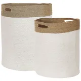 Beliani Aufbewahrungskorb KARDH 2er Set  Rund  onesize  beige/weiß