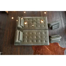 KAWOLA Ecksofa Wiolo Leder moosgrün