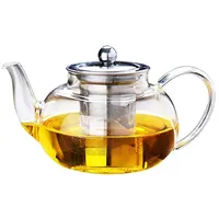 Glas-Teekanne mit Edelstahl-Ei groß Größe – Herbal Teekanne 800 ml