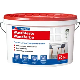 Baufan Waschfeste Wandfarbe Weiß 10 l